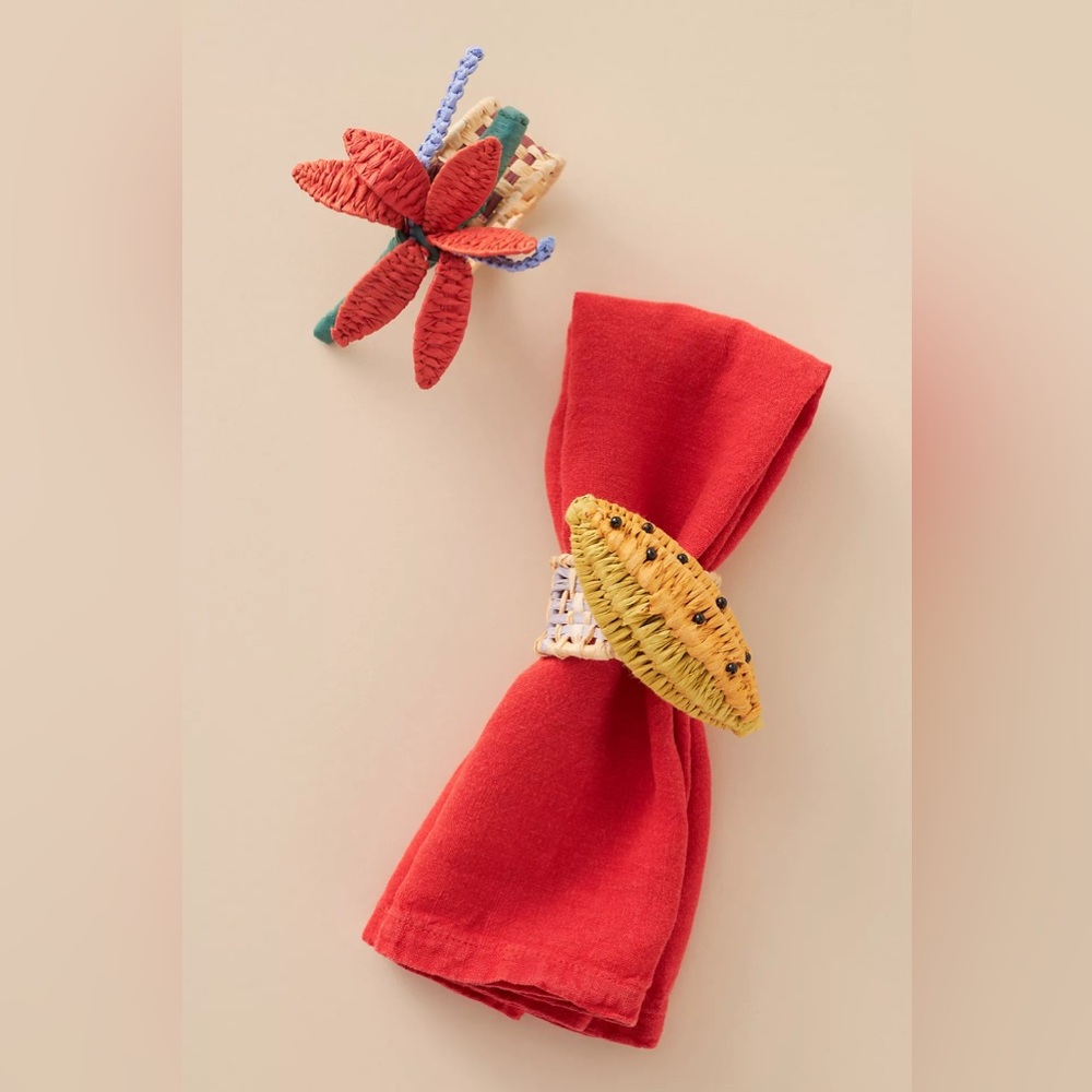 Anthropologie ABACAXI NAPKIN RINGS, SET OF 2 Style No.  88338223